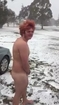Naked Austran Bloke Goes For A Swim In The Snow