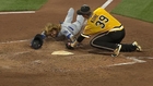 Turner gets thrown out at the plate after wild pitch