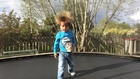 Little Boy Plays in Trampoline Full of Static Electricity