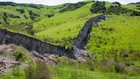 Earthquake fault line ripped apart up close M7.8 (Farmland) New Zealand
