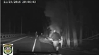 Dashcam Shows Police Rescue Man From Burning Car