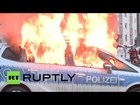 'Blockupy' protesters set cars aflame amid clashes with police in Frankfurt