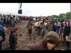 People mud sliding at Slane Castle - Foo Fighters