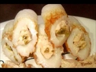 Japanese meal Japanes Fish sausage(chikuwa) with basil and Tuna Mayonnaise