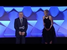 Jennifer Lawrence presents the Excellence in Media Award to Robert De Niro