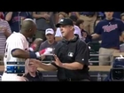 Torii Hunter strips off after getting ejected - Twins vs Royals