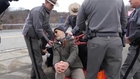 Police use bolt cutters before arresting actor James Cromwell