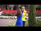 Women Pushes Over Policeman On Phone At The Melbourne Cup