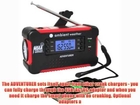 Ambient Weather WR-111 Emergency Solar Hand Crank AM/FM/NOAA Digital Tuning Radio Flashlight