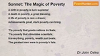 Dr John Celes - Sonnet: The Magic of Poverty