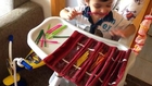 2 yo kid, Moksh likes Montessori Practical Life Activity: Color Sorting & zipping life skills