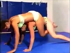Body scissors female wrestling match, body lock women's wrestling
