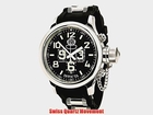 Invicta Men's 7237 Russian Diver Quinotaur Chronograph Black Dial Black Rubber Watch